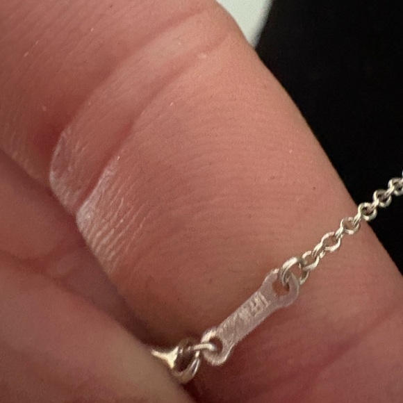 Tiffany & Co Elsa Peretti 925 Sterling  Silver Open Teardrop Necklace - Picture 9 of 11